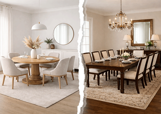 میز ناهار خوری گرد بهتره یا مستطیل؟