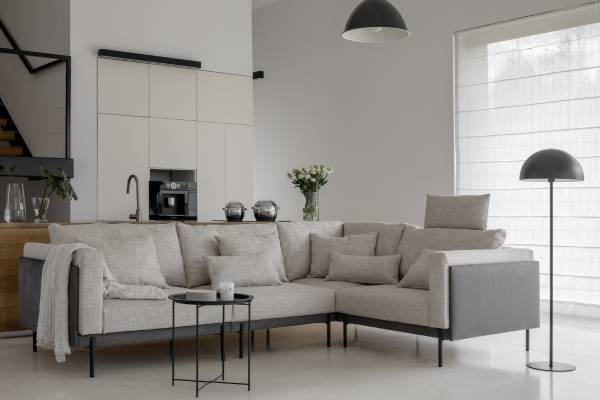 انتخاب مبل برای سالن های ال شکل: راهنمای خرید حرفه ای 6 انتخاب مبل مناسب برای سالن الشکل بزرگ و دلباز